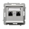 SONATA Gniazdo komputerowe podwójne kat.5e (Krone) srebro mat GPK-2R/K/m/38 OSPEL