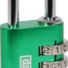 Combination lock, level 3, shackle (H) 27 mm, green, steel, (B) 30 mm, K10530GRED