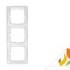 BERKER B.KWADRAT Ramka 3 potrójna pionowa z polem opisowym biały połysk 10138919 HAGER