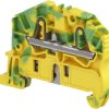 PI spring terminal block, push-in spring connection, 2.5 mm², 2 pole, 8 kV, yellow/green, 1SNK705150R0000