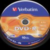 43523 Verbatim DVD-R 4.7 GB, matt, spindle pack of 10