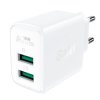 Ładowarka 2xUSB ACEFAST 18W QC Sieciowa, Biała A33 White, AFC, FCP