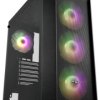FSP Fortron CMT218 Midi Tower Obudowa do komputera czarny z 4 wentylatorami LED, z okienkiem