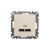 SEDNA DESIGN & ELEMENTS Gniazdo ładowania USB A+A 2,1A beżowe SDD112401 SCHNEIDER ELECTRIC