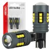 Żarówki LED W16W T15 bez CANBUS 12/24 V, 18 diod SMD 2525, soczewka, światło białe, 2 szt. - AMiO 04994