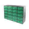 Magazynek szufladkowy modułowy, 20 zielonych szufladek