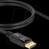 87825 DisplayPort 1.4 cable, 8K 30 Hz, panel-mount, 1 m