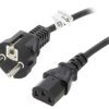 SN316-3/07/1.5BK Kabel CEE 7/7 (E/F) wtyk, IEC C13 żeński PVC 1,5m czarny 10A