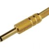 Wtyk JACK 6,3mm mono, obudowa metalowa złota