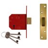 UNION 2134E 5 Lever BS Mortice Deadlock Satin Brass Finish 79.5mm 3in Visi