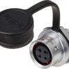 Złącze okrągłe żeńskie push-pull Weipu SF1212/S4, 4 pin, 200 V/AC, IP67, do lutowania