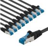 Cat 6A Kabel Krosowy, S/Ftp (Pimf), 2 M, Czarny, Zestaw 10 - Długość Kabla 2 M