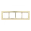 DECO Ramka uniwersalna poczwórna - aluminium szczotkowane (ramka: kolor mosiężny spód: biały) 8-0-DRA-4