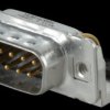 163A16359X D-SUB plug, 9-pin, angled, RM 9.4, turned