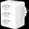 Safety plug, 3 x Euro sockets, white