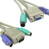 Kabel KVM, dł. 2m - Męskie złącze PTM PS2, męskie SVGA - Żeńskie PS2, żeńskie SVGA, kolor: Szary, RS PRO