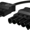 Device connection cable, plug, 5 pole, straight on plug, 5 pole, straight, H05VV-F3G1.5 mm², black, 1 m, AC 166 G VLC/515 SW 100