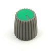 Gałka do potencjometru na oś 6mm - 15x15mm - szara, zielony znacznik - GS15