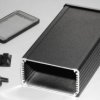 Aluminum RF enclosure, (L x W x H) 160 x 84 x 44 mm, black, IP54, 1457K1601EBK