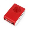 Obudowa do Raspberry Pi 4B z wentylatorem niebieskie podświetlenie LED - ABS - biało czerwona - LT-4A11