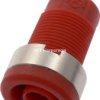 Gniazdo bezpieczne 4mm konektor 4.8mm 36A czerwone