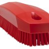 Szczotka do szorowania, dł. włosia: 17mm, Twardy, Czerwony, PET, zastosowanie: Mycie rąk, pojemniki, powierzchnie,