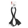 Przedłużacz 1,5 m / 1 gniazdo / czarny / PVC / 0,75 mm2 PC01301