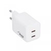 Ładowarka sieciowa Akyga AK-CH-29 45W 2x USB-C PD GaN 5-20V / 2.25-3A biała