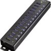 Renkforce RF-3897144 USB-Hub 13 Portów USB-A USB 3.0 5 GBit/s aluminiowa obudowa, montaż ścienny, z gniazdem szybkiego ł