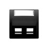 Simon Basic Pokrywa gniazd teleinformatycznych na wkłady RJ typu: Panduit, skośna podwójna z polem opisowym czarny BMGPS2P.02/49