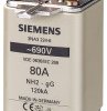 Bezpiecznik z wyśrodkowanym wyprowadzeniem 300A 690V NH2 gG Siemens