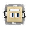 ICON Gniazdo podwójne 2xUSB A-A 3.0 złoty 29IGUSB-6 KARLIK