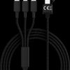 SMRTER_HYDRA_ULT_BK Charging cable, USB/USB-C -> micro USB, Lightning & USB T
