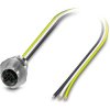 Sensor actuator cable, M12 panel socket, straight to open end, 3 pole, 2 m, 16 A, 1329913