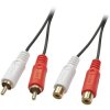 LINDY 35671 RCA Audio Extension Cable 2x RCA Male to 2x RCA Female 2m Black
