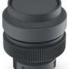 Pushbutton, unlit, groping, waistband round, black, front ring black, mounting Ø 22.3 mm, 1.30.240.501/0101