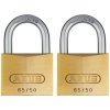 ABUS 54258 65/50mm Brass Padlock Twin Pack Carded
