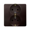 SIMON BASIC Gniazdo podwójne z uziemieniem schuko z przesłonami torów prądowych czekoladowy BGSZ2Z/47 KONTAKT SIMON