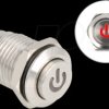 20981 Push-button stainless steel, illuminated, LED power symbol, red,