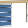 System banków komercyjnych COMBI model 4 z masywną płytą podstawy, szer. X gł. X wys. = 1500 x 700 x 840 mm Manuflex WC5