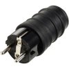 Sygonix SY-6618468 Safety plug TPE Black 250V AC IP44 Mains Power Connector