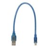 Kabel; USB; miniUSB; wtyk miniUSB; wtyk USB-A; 0,3m; niebieski; okrągły; PVC; RoHS
