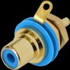 NYS367-6 RCA panel jack, gold, blue colour ID ring