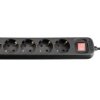 Listwa Zasilająca Z 6 Gniazdami I Wyłącznikiem, 1,5M, Czarny - Długość Kabla...