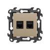 Simon 24 Gniazdo telefoniczne podwójne RJ12 szampański mat NF2.01/34