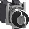 Key switch, unlit, latching, 2 Form A (N/O), waistband round, black, front ring black, 3 x 45°, trigger position 0 + 1 + 2, moun