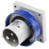 Złącze przemysłowe - zasilające 16A Wtyczka 230 V 2P + E Męski Scame Niebieski Montaż na panelu IP67