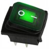 Przełącznik A604/G ON-OFF 1t zi. hermet.ziel.15A podśw.12V