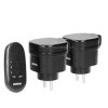 Gniazdo - 2 szt.+ pilot IP44 2P+Z czarne Orno 3844