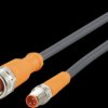 Sensor actuator cable, M8 cable plug, straight, A to M12 cable socket, straight, A, 3 pole, 0.3 m, PUR, black, 3 A, EVC255
